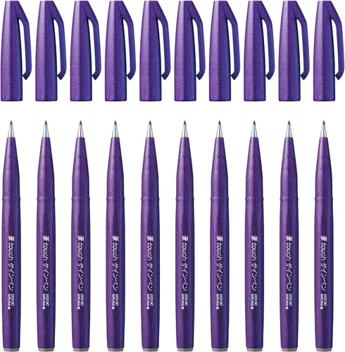 Vista 9 de Pentel Rotulador con punta de 0.079 in, tinta negra, 1 paquete de 10 bolígrafos