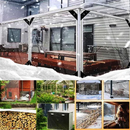 Vista 10 de Lona de PVC transparente, resistente al agua, con ojales (3.3 x 4.9 pies (3.3 x 4.9 ft))