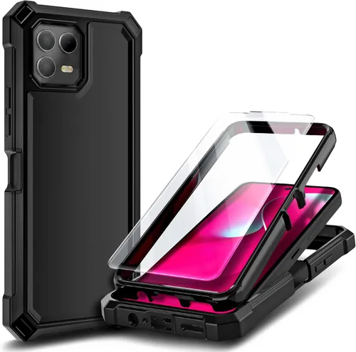 Vista 13 de NZND Funda para T-Mobile REVVL 6 5G / REVVL 6X 5G con [Protector de Pantalla Incorporado], Funda Bumper Protectora Rugosa Resistente a Golpes