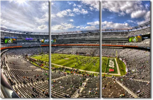 Vista 54 de TUMOVO MetLife Stadium - Decoración de pared de Nueva York, 3 piezas, lienzo, arte de pared para decoración del hogar, juegos de fútbol americano