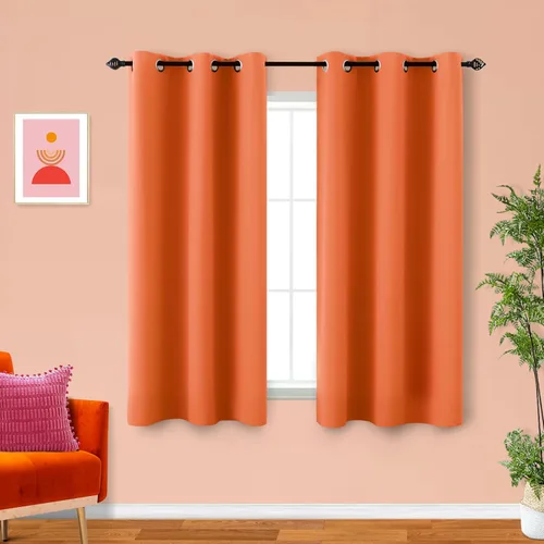 Vista 204 de KOUFALL Cortinas de Baño Aqua para Ventana, Juego de 2 Paneles Decoración Costera Cortinas Cortas Opacas para Ventana Pequeña de Cocina Puerta