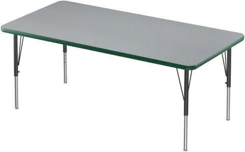 Vista 30 de Correll Mesa rectangular de actividades para el aula de 24 x 48 pulgadas, altura ajustable (19 a 29 pulgadas), parte superior de granito gris, borde