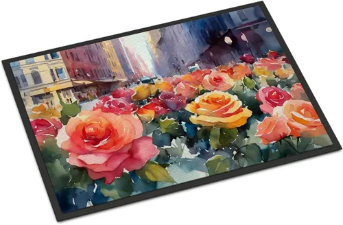Vista 8 de Caroline's Treasures DAC1621MAT - Felpudo con diseño de camelia en acuarela de 18 x 27 pulgadas, tapete para puerta delantera, para interiores