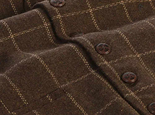 Vista 34 de Gioberti Chaleco de tweed formal de 6 botones para hombres