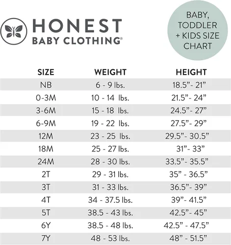 Vista 6 de HonestBaby - Paquete múltiple de 2 piezas de pijamas para dormir, 100% algodón orgánico para bebés y niños pequeños, unisex