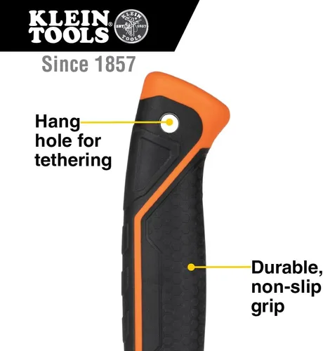 Vista 4 de Klein Tools H80820 Martillo de garra recta, 20 onzas, mango de agarre antideslizante de fibra de vidrio con orificio de sujeción, 13 pulgadas