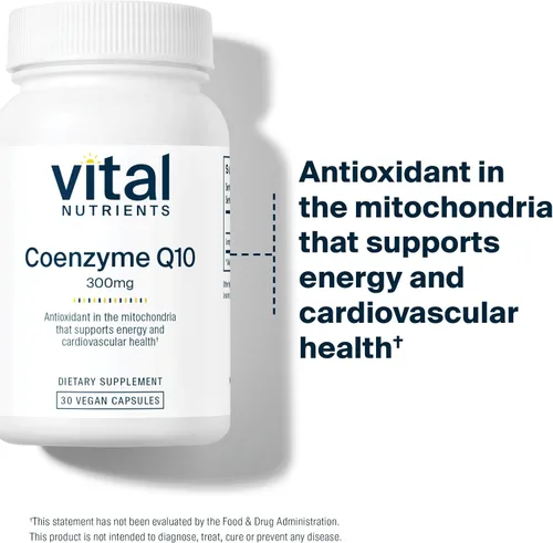 Vista 7 de Vital Nutrients CoQ10 300 mg - Suplemento vegano - Potente antioxidante de la coenzima Q10 para apoyar la salud del corazón y los niveles