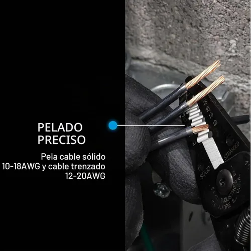 Vista 4 de Pelacables ideales, pelacables en T, herramienta eléctrica profesional Electric wire stripper, 0.75mm2-6mm2 plier, narrow nose electrical pliers