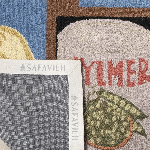 Vista 5 de SAFAVIEH Chelsea Collection - Alfombra decorativa de 1 pies 8 pulgadas x 2 pies 6 pulgadas, color negro, lana de campo francesa enganchada a mano