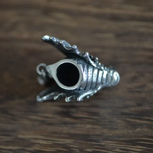 Vista 6 de Collar punk de acero inoxidable 3D Viking Dragon Collar para hombres Taliman Jewelry