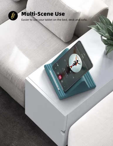 Vista 4 de Lamicall Soporte de Almohada para Tableta, Almohadilla Suave para el Regazo - Soporte Dock para Tableta para Cama con 6 Ángulos de Visualización