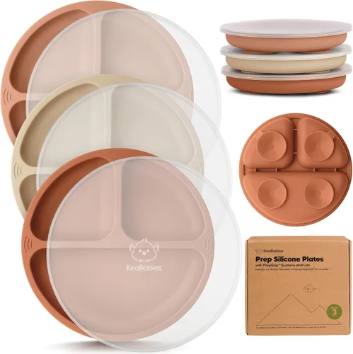 Vista 10 de KeaBabies - Placas de succión para bebé, niño, 3 unidades, silicona sin BPA Alps
