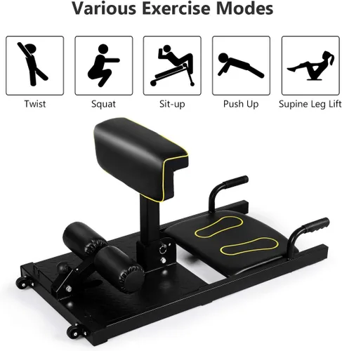 Vista 2 de GYMAX Máquina de entrenamiento 8 en 1 con altura ajustable y espuma protectora, entrenamiento de múltiples posiciones para sentadillas de mariquita