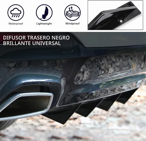 Vista 2 de JMTBNO Juego de 4 cubiertas universales de alerón de alerón de alerón de alerón de forma curvada para parachoques trasero, divisor de aleta de labio