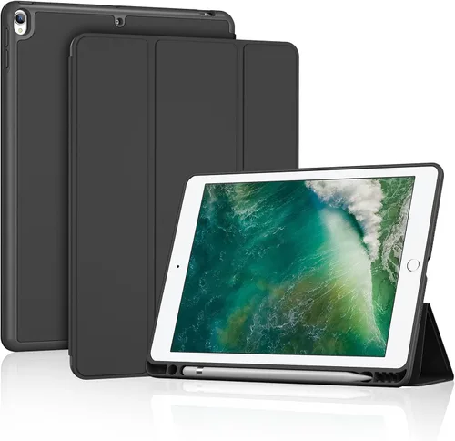 Vista 11 de ProCase Funda Inteligente para iPad Air de 10,5" 3ª Generación 2019 / iPad Pro 2017, Funda Delgada con Soporte con Parte Trasera Translúcida Negro