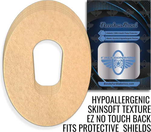 Vista 2 de 10 parches de protección de sensor para Dexcom G6 CGM No Touch Patch Bumper Cintas para todas las marcas: hipoalergénico (beige)
