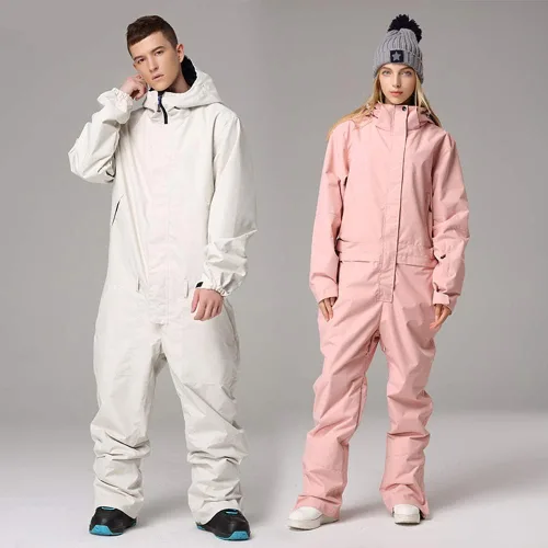 Vista 5 de RIUIYELE One Pieces Ski Suits Jumpsuits Couple SKi Suit Coveralls Winter Outdoor Waterproof Snowsuits for Snow Sports