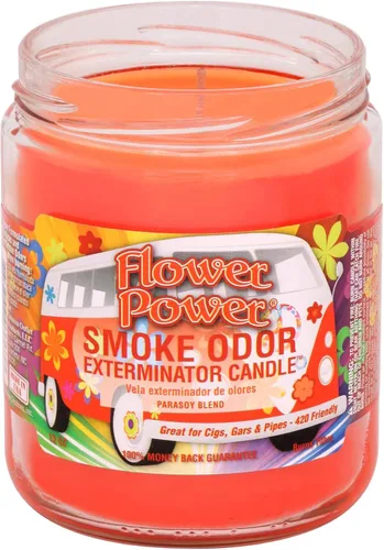 Vista 2 de Smoke Odor Exterminator - Vela en tarro de 13 oz, Trippy Hippie Hippie Trippy