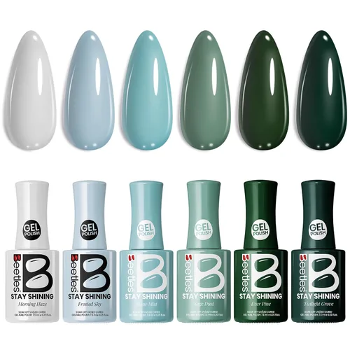 Vista 22 de Beetles - Kit de 23 esmaltes de uñas de gel con luz UV, kit de esmalte de gel de 12 colores 1-Elegancia acogedora
