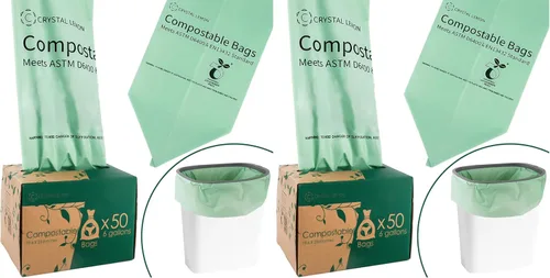 Vista 8 de 30 bolsas de basura compostables de 6 galones para residuos de alimentos