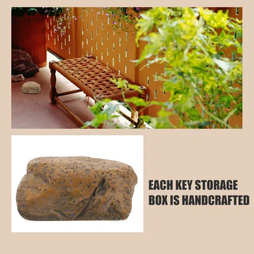 Vista 9 de 2pcs Outdoor Fake Rock Key Hider Box Waterproof Stone Shaped Key Holder for Garden Yard Safe Storage Device