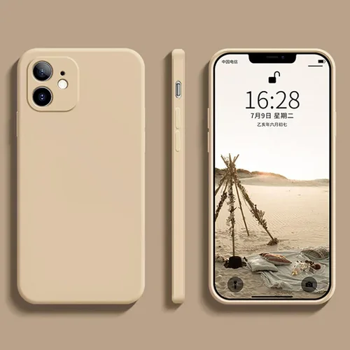 Vista 10 de Funda de silicona líquida compatible con iPhone 12 Mini de 5.4 pulgadas, antiarañazos y huellas dactilares, forro de microfibra a prueba de golpes