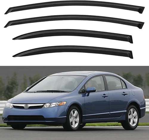 Vista 131 de YQAUTEC - Viseras para ventana, protectores contra la lluvia, compatibles con Subaru WRX 2015-2021, deflectores de viento para ventanas, viseras