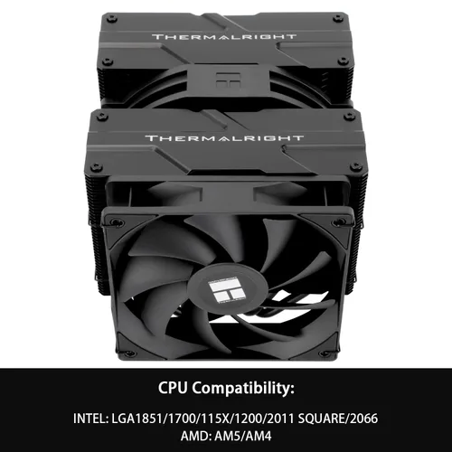 Vista 3 de Thermalrlght Peerless Assassin 140 - Enfriador de aire negro para CPU, 6 tubos de calor, disipador de calor de torres duales, ventiladores PWM