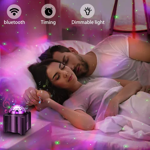 Vista 3 de Proyector de estrellas, espacio 15 en 1, luz nocturna con control remoto, proyector de galaxia con altavoz Bluetooth, luz de luna