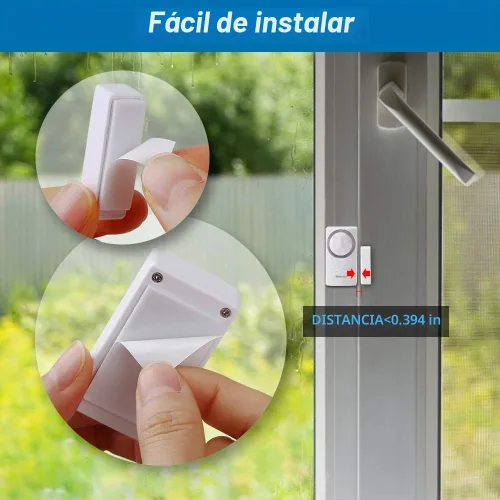 Vista 5 de WSDCAM Alarma de puerta y ventana para el hogar, sistema de seguridad, alarma magnética, recordatorio de cierre de puerta, 110 dB, modo 4 en 1
