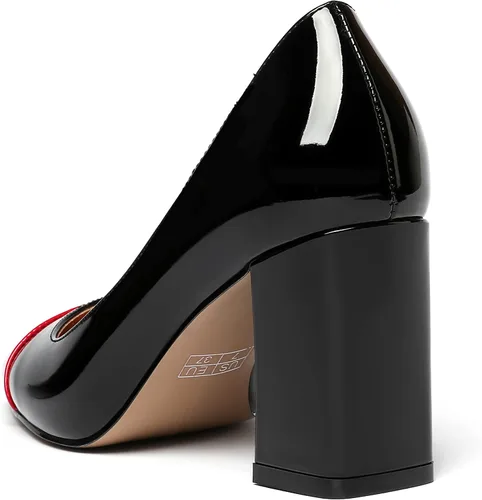 Vista 7 de WAYDERNS Zapatos de tacón alto con puntera cuadrada para mujer, de 3 pulgadas