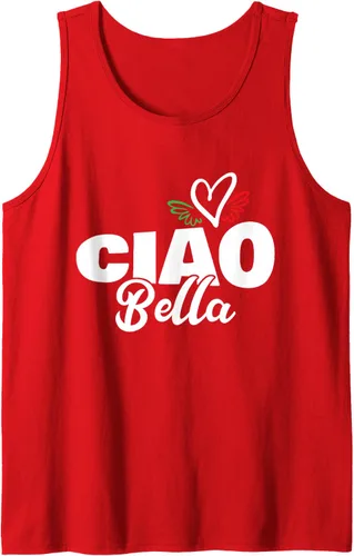 Vista 14 de Ciao Bella - Hermoso corazón italiano Italia - saludo Hello Tank Top Negro