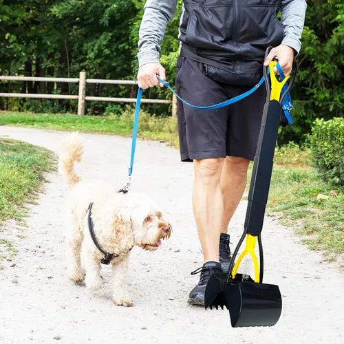 Vista 8 de ienjoyed Recogedor de excrementos de 32 pulgadas de alto, recogedor de excrementos grande para perros, resistente, mango largo y resorte duradero