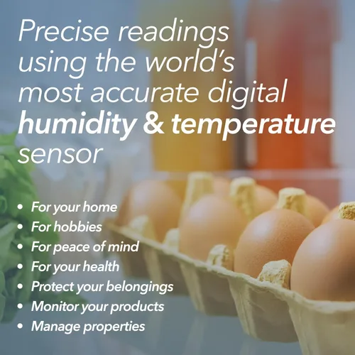 Vista 3 de SensorPush HT.w Sensor inteligente de temperatura y sensor de humedad - Termómetro y higrómetro con monitoreo por aplicación - Monitor