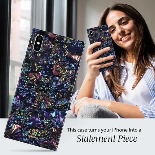 Vista 2 de Cocomii - Funda rectangular compatible con iPhone Xs/X - Perla opalescente, brillo brillante, para mujeres, niñas, hombres, funda protectora