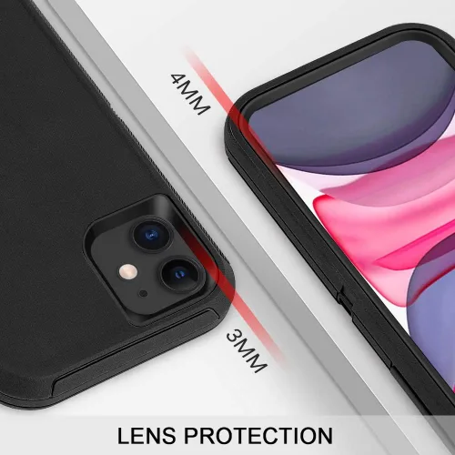Vista 4 de MAXCURY Funda para iPhone 11, resistente a prueba de golpes, protección de cuerpo completo para hombres y mujeres, parachoques de policarbonato duro