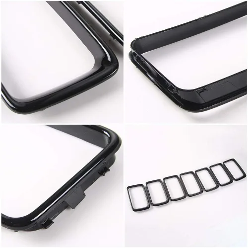Vista 4 de JeCar Kit de embellecedores de parrilla con clip para Jeep Grand Cherokee 2014-2016, color negro