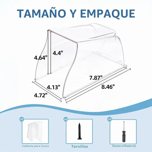 Vista 6 de Cubierta de lluvia para timbre de puerta, cubierta impermeable transparente para timbre, protector resistente a la intemperie, accesorio para timbre