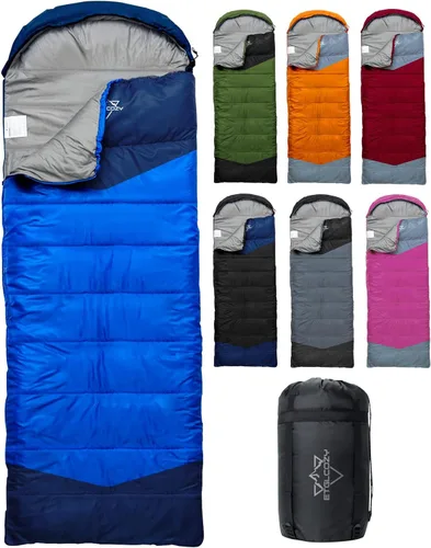 Vista 20 de Lightweight 3-Season Sleeping Bag for Adults/Kids Camping, Compact w/Compression Sack, Waterproof Ripstop, Portable for Backpacking Hiking Travel