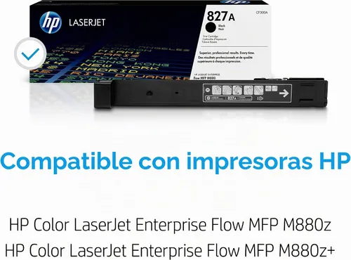 Vista 2 de HP Cartucho de tóner negro 827A Funciona Color LaserJet Enterprise Flow MFP Serie M880 CF300A