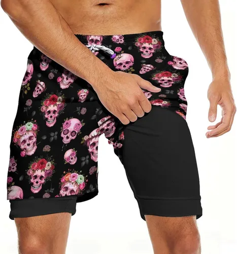 Vista 10 de CHILL·TEK Traje de baño para hombre con forro de compresión de secado rápido 2 en 1, traje de baño para playa