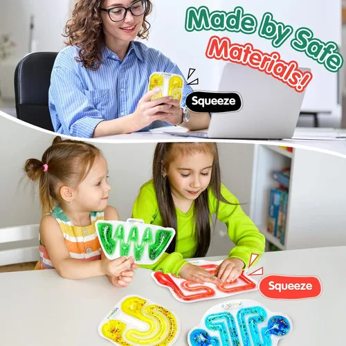 Vista 6 de LESONG - Juguete sensorial para la ansiedad, para niños autistas con necesidades especiales, alivio de estrés y ansiedad, tubo sensorial