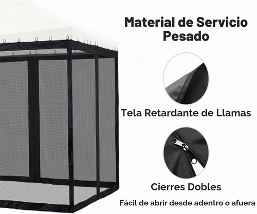 Vista 4 de Yescom Cortina de malla de repuesto universal para pared lateral con cremallera para carpa de 10 x 10 pies