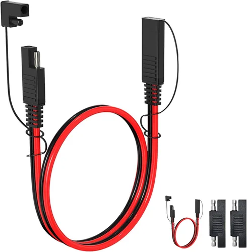 Vista 18 de ELFCULB 10AWG 1FT Cable de Extensión SAE SAE a SAE Arnés de Cable de Desconexión Rápida Conector SAE Enchufe SAE para Automotriz RV Batería Panel
