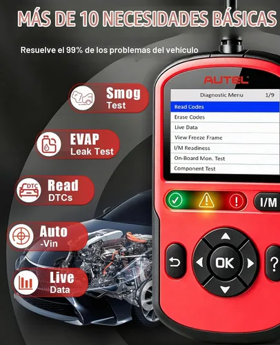 Vista 7 de Autel OBD2 Scanner AutoLink AL549: Lector de códigos de motor 2025, herramienta de diagnóstico ABS, prueba universal de batería y alternador de Rojo