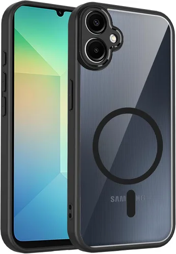 Vista 463 de Funda magnética transparente compatible con Xiaomi 17T, color negro 2 en 1 PC + TPU cubierta de teléfono a prueba de golpes, carcasa protectora