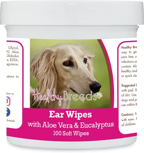 Vista 135 de Healthy Breeds Affenpinscher Toallitas de limpieza de oídos con aloe y eucalipto para perros, 100