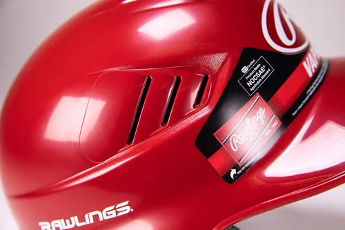 Vista 3 de Rawlings Casco de bateo COOLFLO Opción de máscara facial Escarlata