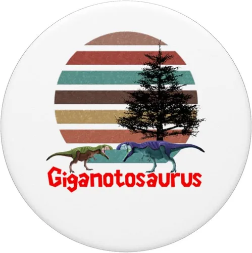Vista 3 de Giganotosaurus Retro T rex prehistoric dinosaur Father's day PopSockets Swappable PopGrip