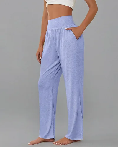 Vista 8 de Neer - Conjunto de 3 pantalones de yoga de pierna ancha para mujer - Pantalones deportivos cómodos, holgados, de cintura alta y casuales